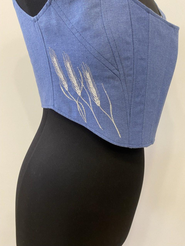 Жилет-корсет жіночий з вишивкою  "КОЛОСКИ" р. X/S, S, l - фото №3