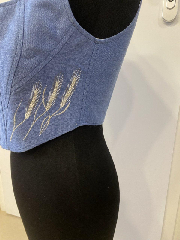 Жилет-корсет жіночий з вишивкою  "КОЛОСКИ" р. X/S, S, l - фото №4