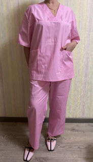 Костюм виробничий жіночий  РОЖЕВИЙ короткий рукав р.52-54, 56-58(158/164) - фото