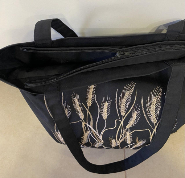 СУМКА-ШОПЕР на  блискавці і підкладці "КОЛОСКИ"  р. 46х43 см - фото №2