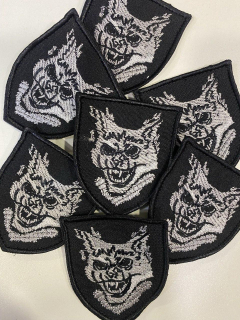 Шеврон вишитий чорно-білий РИСЬ - фото