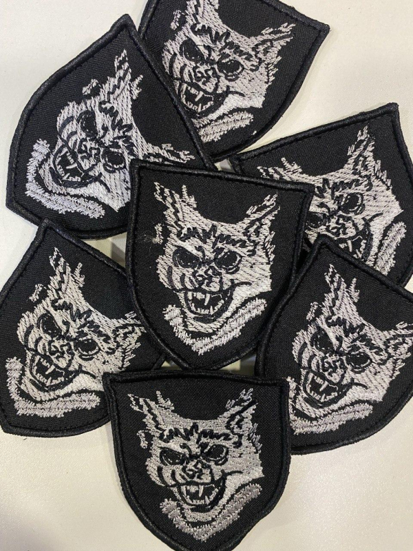 Шеврон вишитий чорно-білий РИСЬ - фото