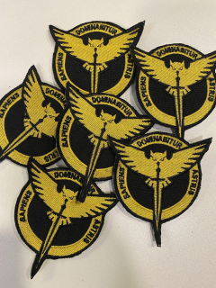 Шеврон вишитий СОВА ГУР чорно-жовтий р. 7.5х7.5 - фото