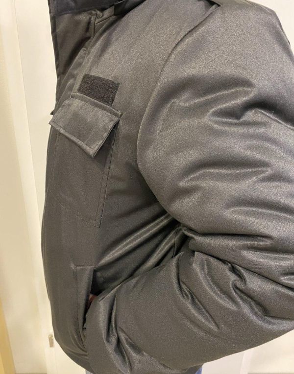 Куртка ОХОРОНЦЯ ЗИМОВА з каптуром, ЧОРНА  р.44/46,48/50,56/58 - фото №3