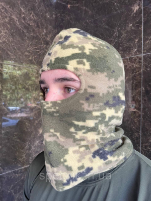 Балаклава зимова флісова утеплена піксель - фото