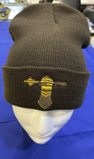 Шапка зимова в'язана ОЛИВА з вишивк.ТРАКИ СИЛА р. універсальний - фото