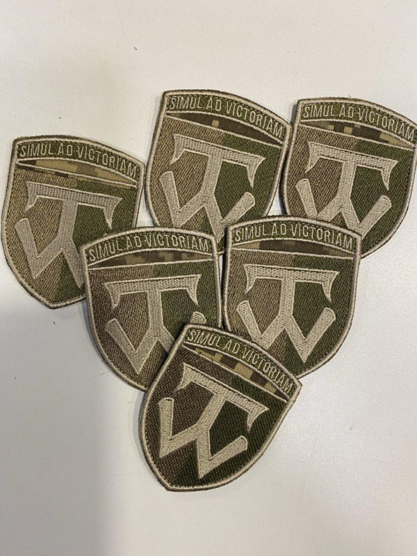 Шеврон вишитий 58-ма Окрема Мотопіхотна Бригада , на оливі - фото