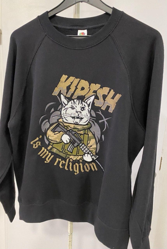 РЕГЛАН з принтом KIPESH на грудях, чорний р.М, Л, ХЛ, 2ХЛ - фото