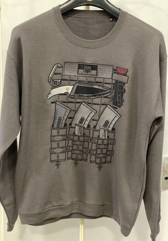 СВІТШОТ з принтом "БРОНІК" на грудях, темно-сірий  р.М, Л, ХЛ, 2ХЛ - фото