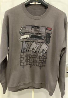 СВІТШОТ з принтом "БРОНІК" на грудях, темно-сірий р.М, Л, ХЛ, 2ХЛ - фото